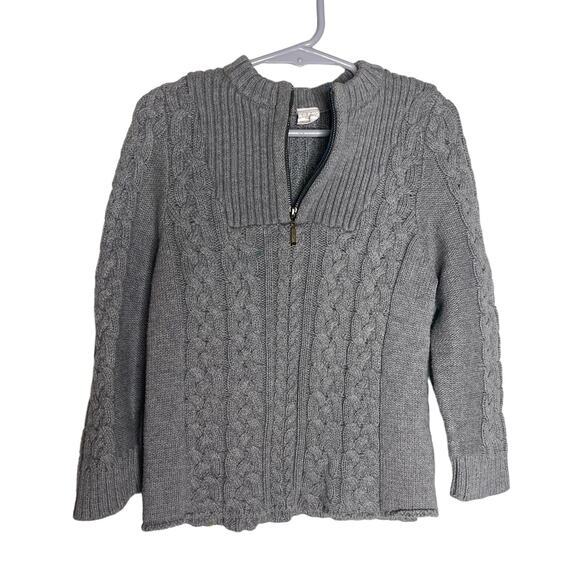 Egg Baby Collection Sweater Boys 5 Gray Cableknit Quarter Zip - Picture 1 of 6